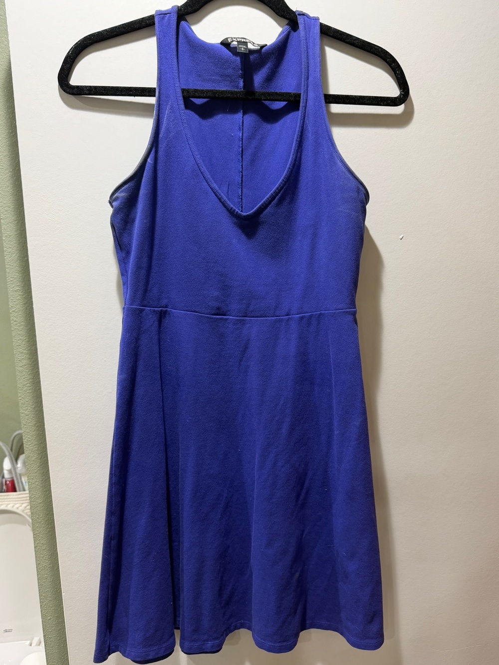Express Women’s Royal Blue V-Neck Sleeveless Mini Dress